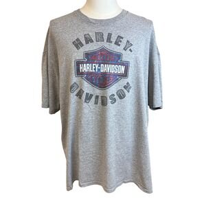 Vintage HARLEY DAVIDSON Graphic T Shirt Sz 3XL Toledo Motorcycles‎ Skull Logo